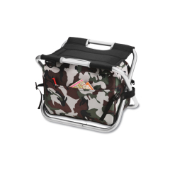 Collapsible sports fishing chair with cooler bag